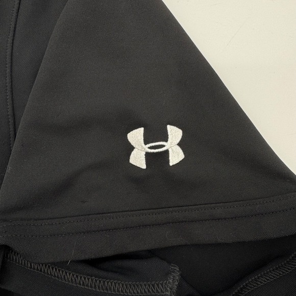 Under Armour Polo Shirt Mens 2XL Black Good HeatGear Loose Fit Short Sleeve - Picture 8 of 9